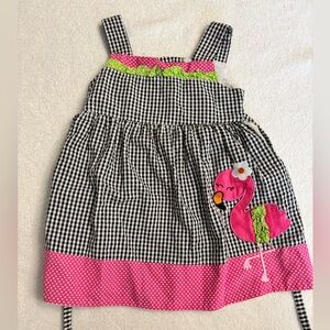 Rare Editions Black and White flamingo Dress